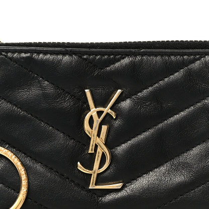 Saint Laurent Calfskin Matelasse Monogram Key Pouch Black 8 of 8