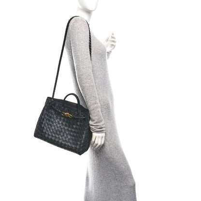 Bottega Veneta Nappa Intrecciato Medium Andiamo Shoulder Bag Black 2 of 9