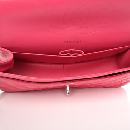 Chanel Lambskin Quilted Jumbo Double Flap Dark Pink 6 of 14