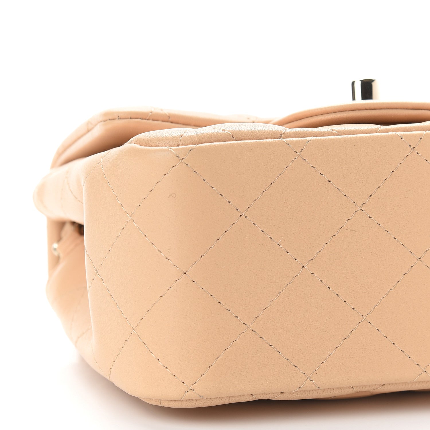 Chanel Lambskin Quilted Mini Square Flap Beige 7 of 8