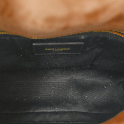 Saint Laurent Suede Calfskin Quilted Toy Loulou Puffer Monogram Chain Satchel Golden Leaf 5 of 11