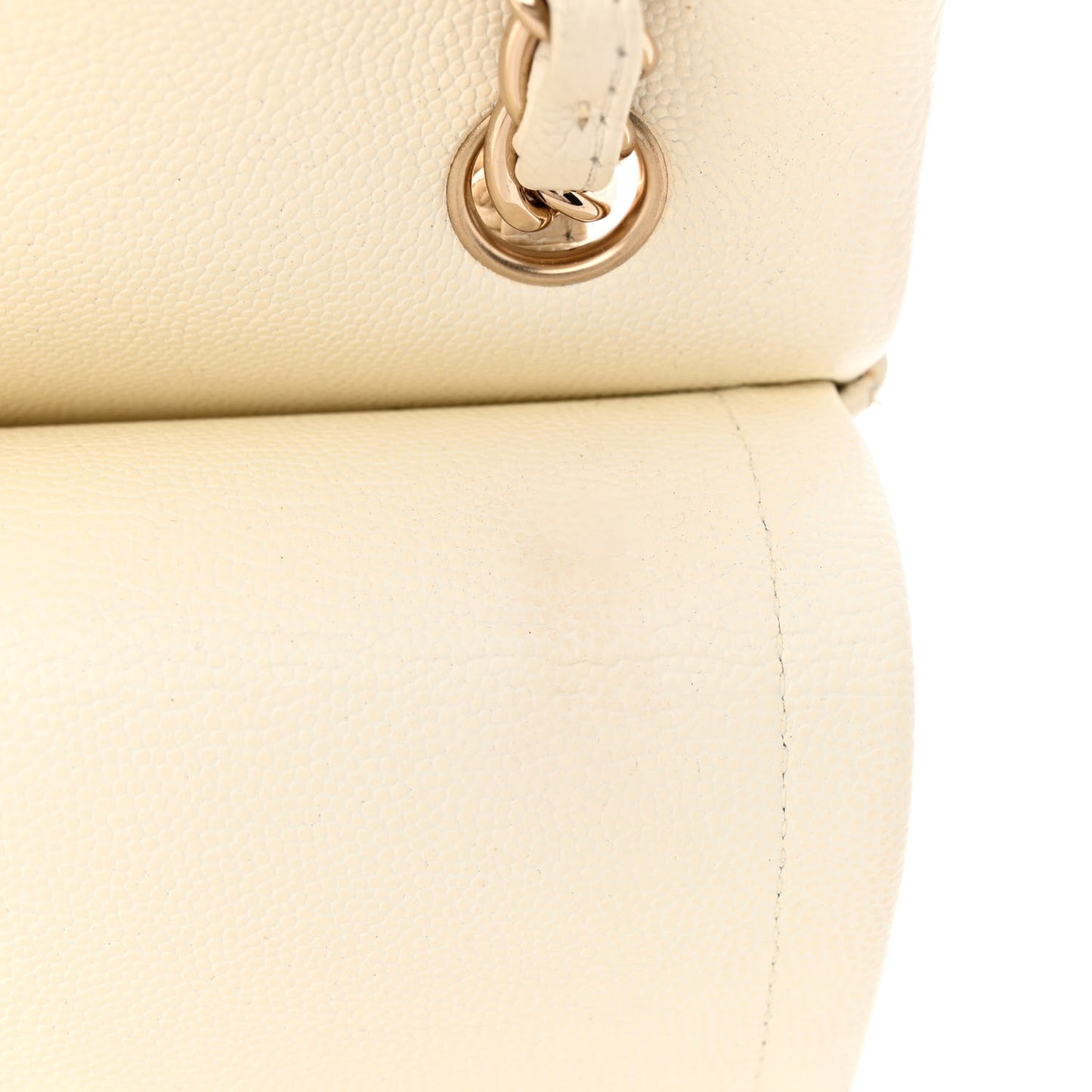 Caviar Quilted Jumbo Double Flap White