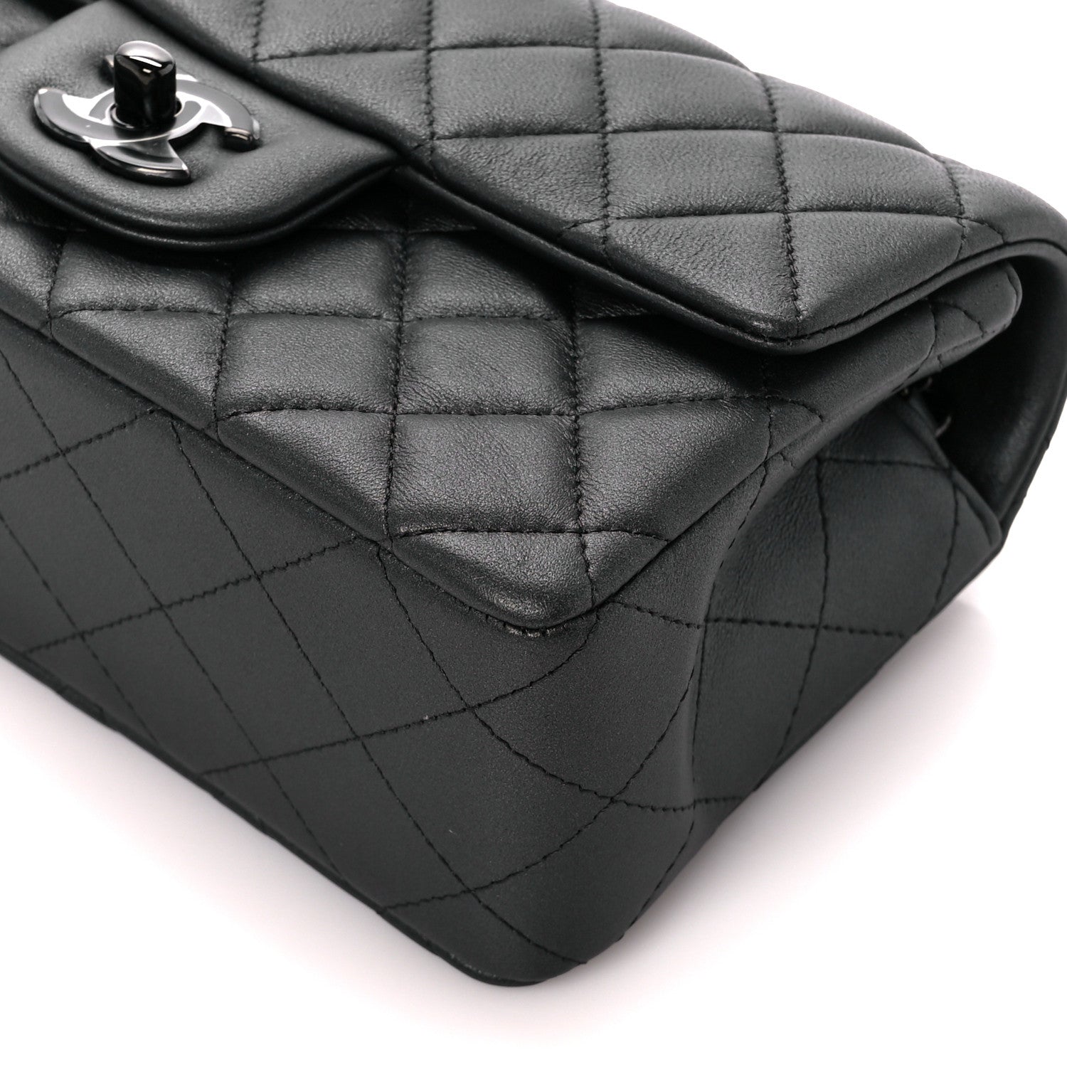 Chanel Lambskin Quilted Mini Rectangular Flap So Black 11 of 12