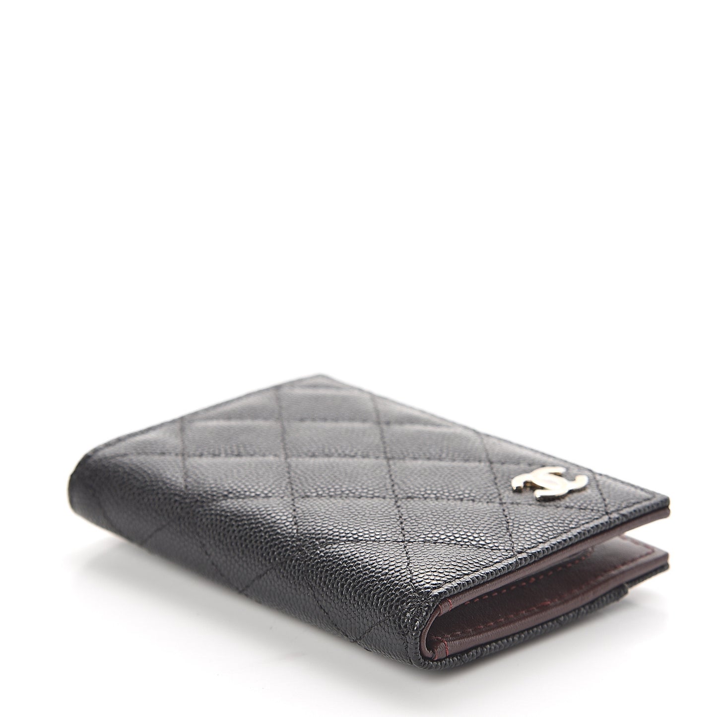 Caviar Quilted Card Holder Wallet Black