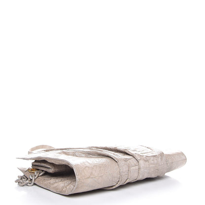Nancy Gonzalez Metallic Crocodile Slim Frame Chain Clutch Silver 4 of 7