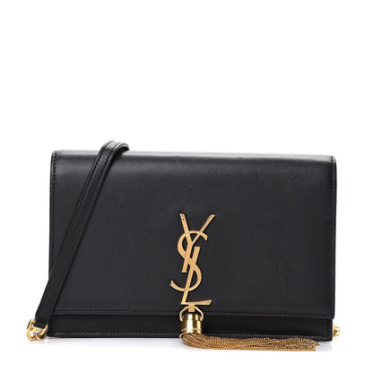 Saint Laurent Smooth Calfskin Classic Monogram Kate Tassel Chain Wallet Black 1 of 16