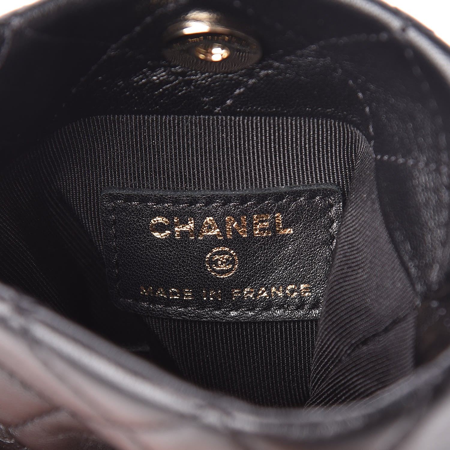 Chanel Lambskin Quilted Chain Around Phone Holder Black 6 of 11