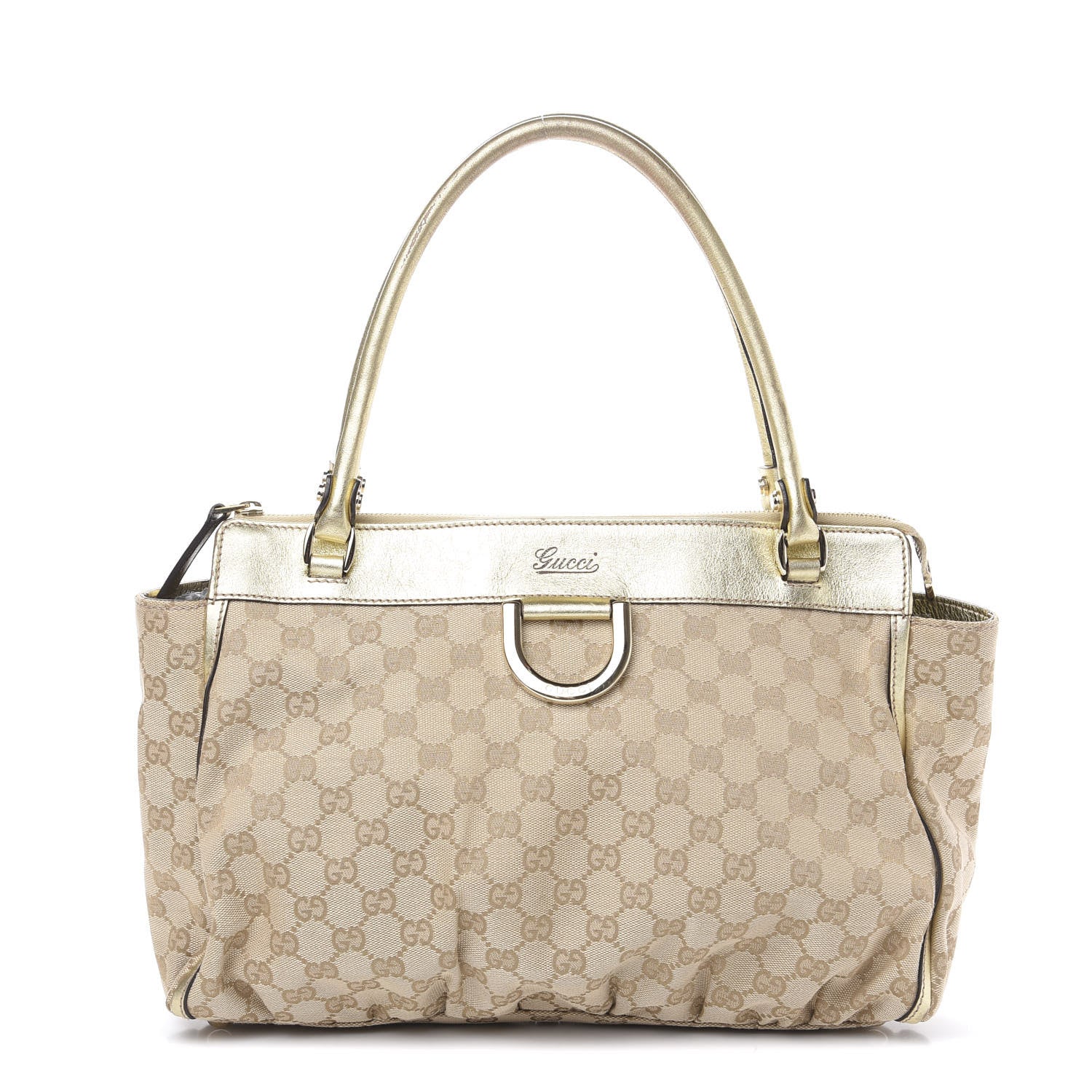 Gucci Metallic Monogram D Gold Tote Gold 1 of 14