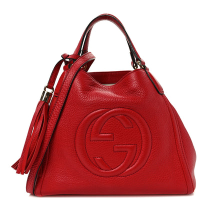 Gucci Pebbled Calfskin Small Soho Shoulder Bag Red 1 of 14