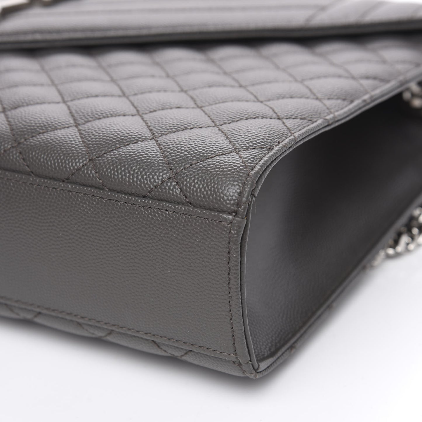 Grain De Poudre Large Tri-Quilt Monogram Satchel Fog