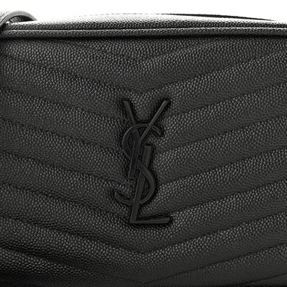 Saint Laurent Grain De Poudre Matelasse Monogram Mini Lou Camera Bag Black 8 of 11