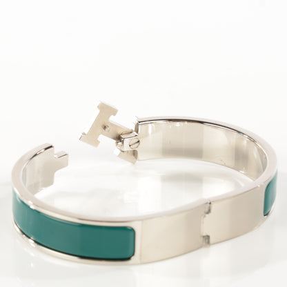 Hermes Enamel Narrow Clic Clac H Bracelet PM Malachite 3 of 4