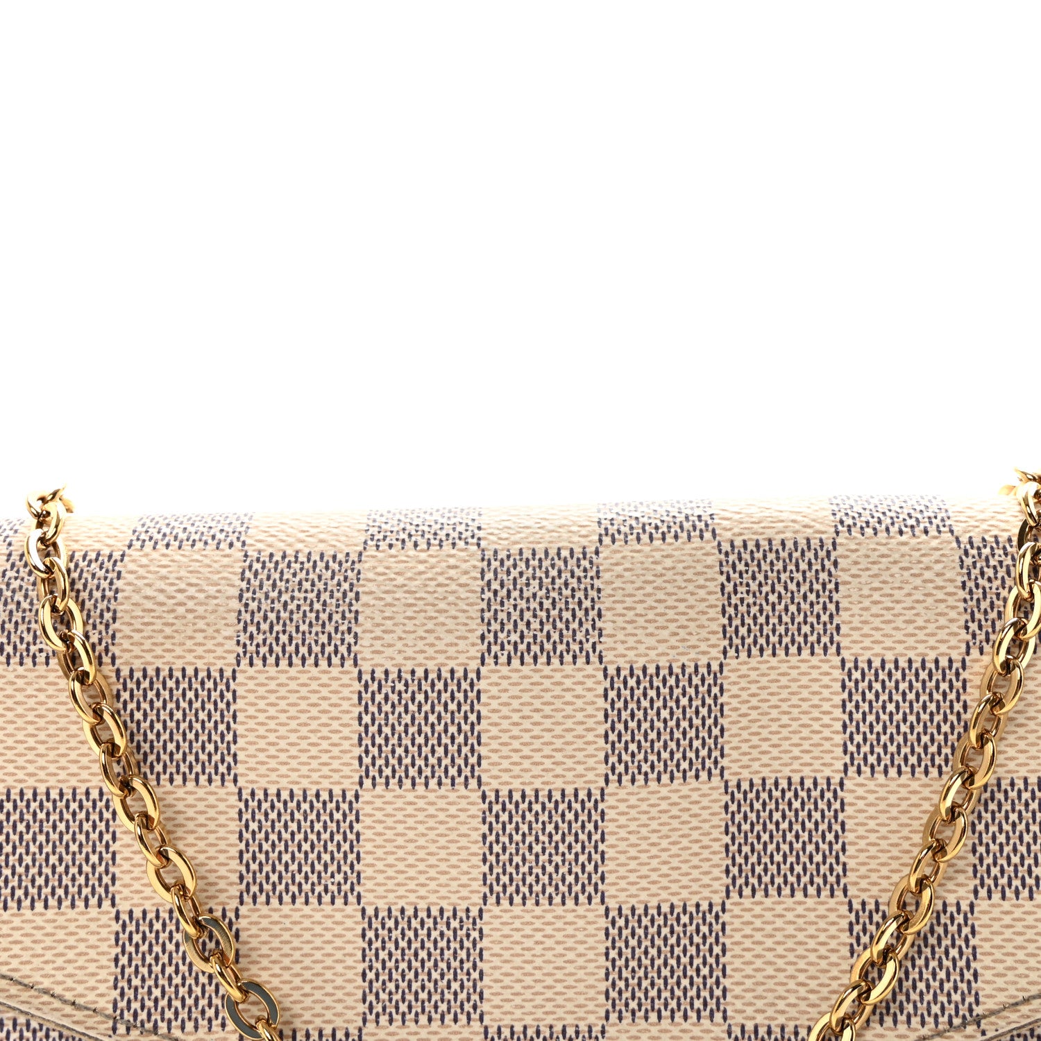 Louis Vuitton Damier Azur Pochette Felicie Chain Wallet Rose Ballerine 8 of 11