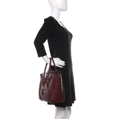 Celine Goatskin Calfskin Micro Luggage Burgundy 2 of 15