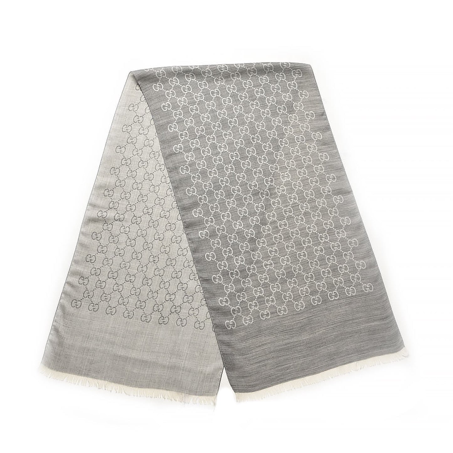 Wool Silk GG Monogram GGNat Scarf Lead