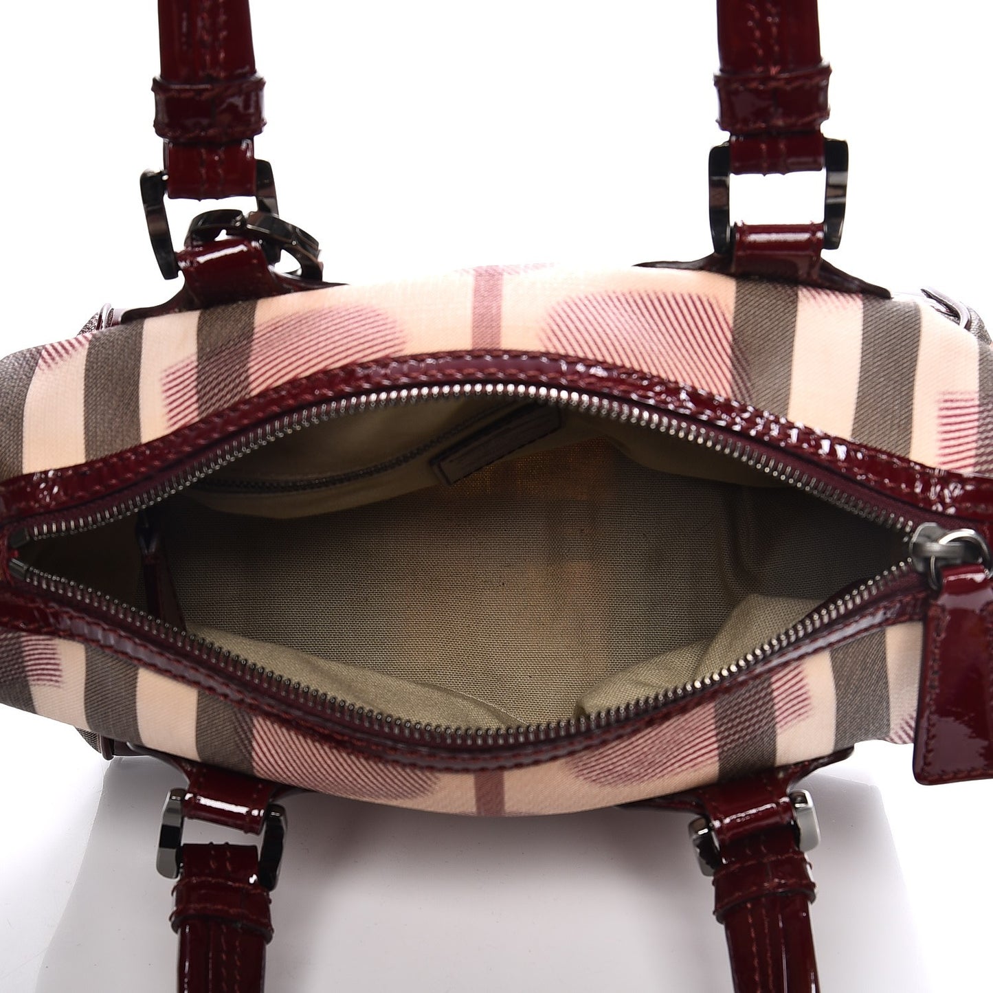 Nova Check Heart Small Chester Bowling Bag Berry Red