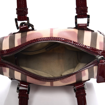 Burberry Nova Check Heart Small Chester Bowling Bag Berry Red 5 of 12