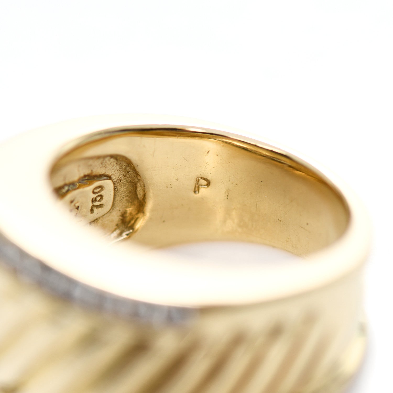 David Yurman 18K Yellow Gold Diamond Cable Cigar Band Ring 54 7 6 of 6