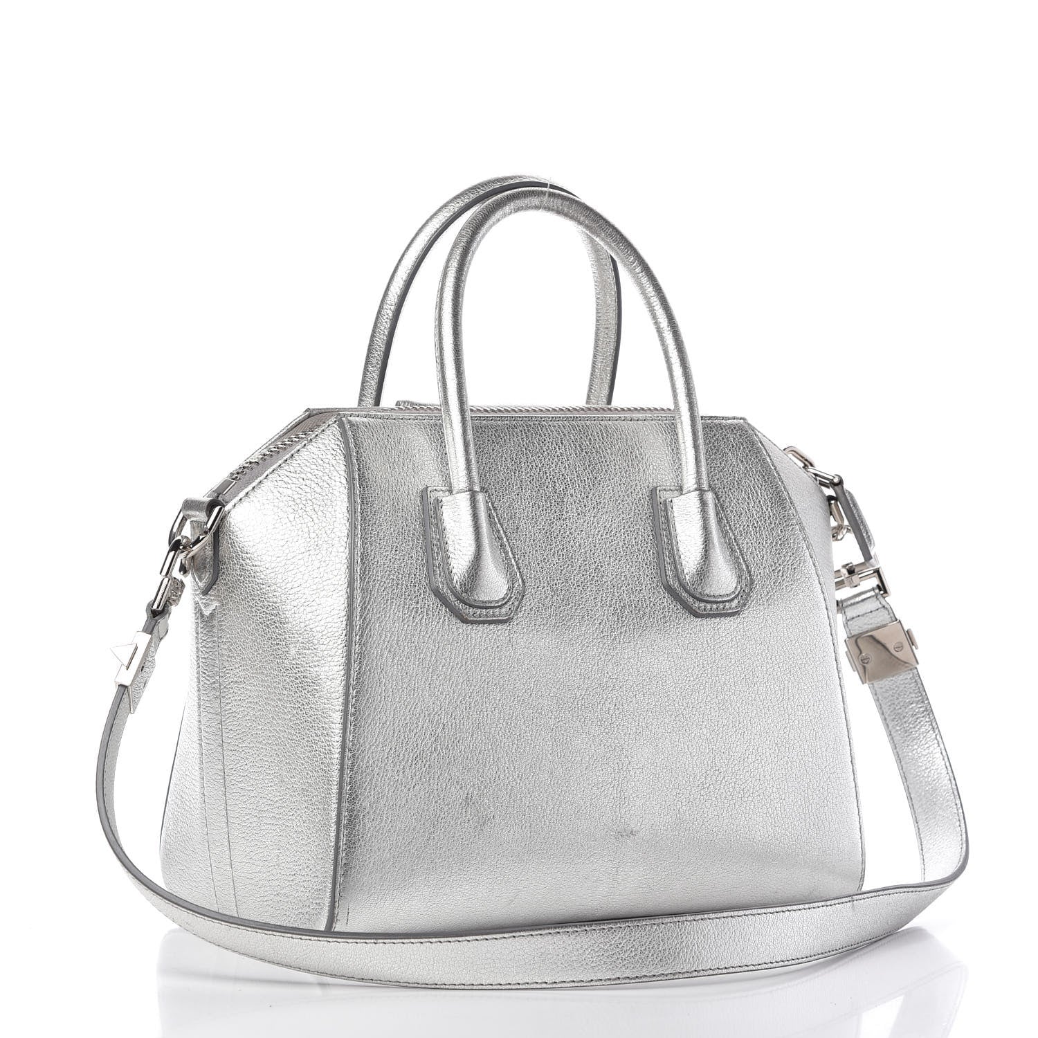 Givenchy Metallic Sugar Goatskin Small Antigona Silver 3 of 10
