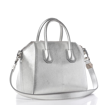 Givenchy Metallic Sugar Goatskin Small Antigona Silver 3 of 10