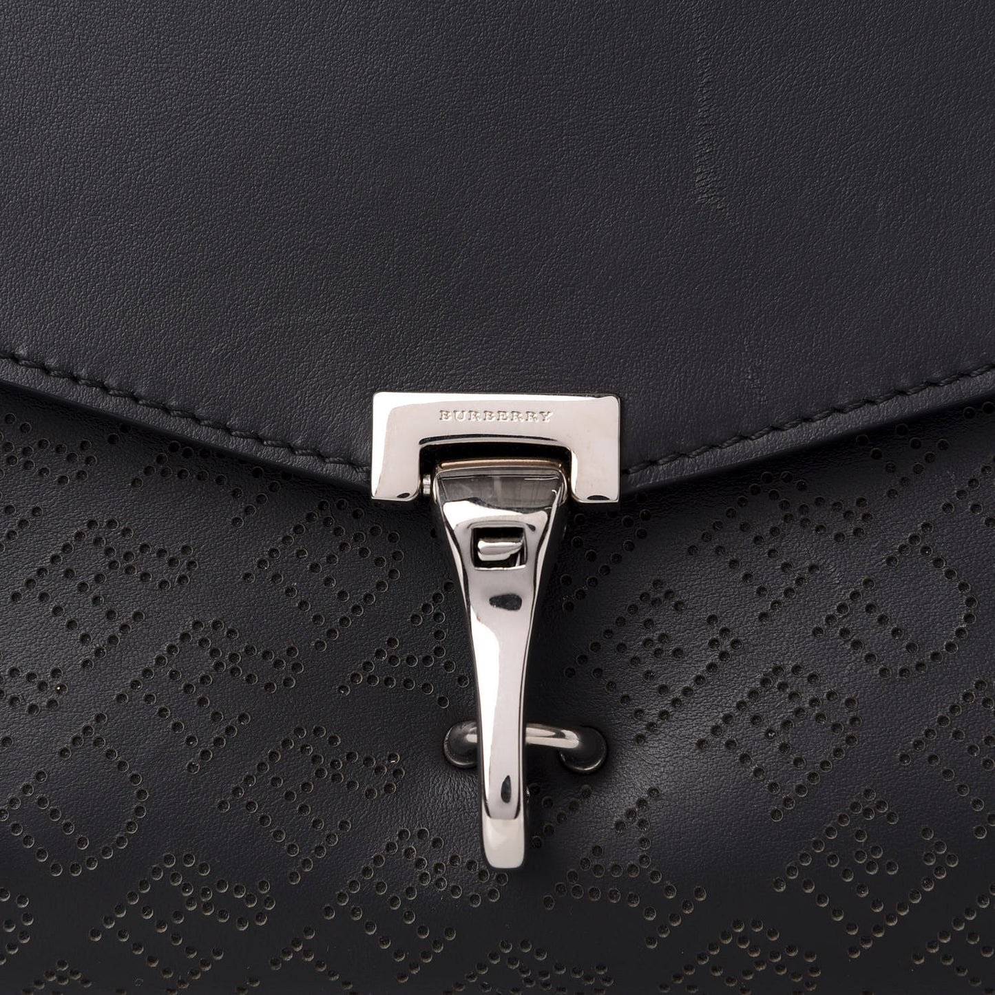 Calfskin Perforated Small Macken Crossbody Bag Black