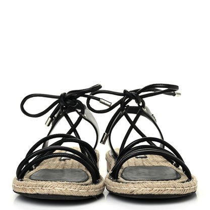 Chanel Lambskin Espadrille Sandals 38 Black 2 of 4
