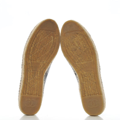 Chanel Lambskin CC Espadrilles 38 Black 5 of 11