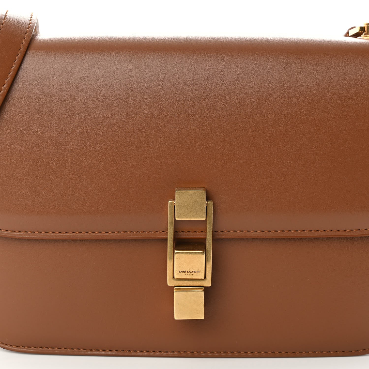 Saint Laurent Smooth Calfskin Carre Satchel Brown 7 of 10