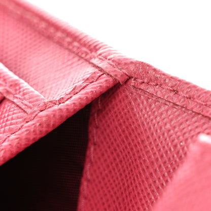 Prada Saffiano Metal French Flap Compact Wallet Peonia 8 of 12