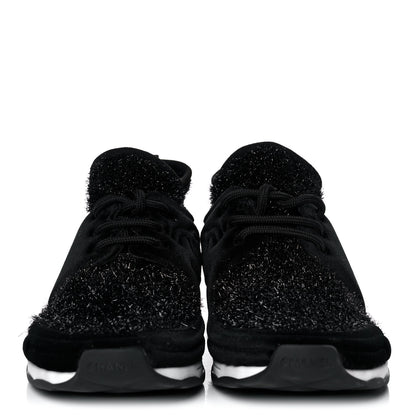 Chanel Stretched Fabric Velvet CC Womens Sneakers 41 Black 2 of 8