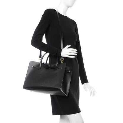Mansur Gavriel Calfskin Sun Bag Black Blue 2 of 7
