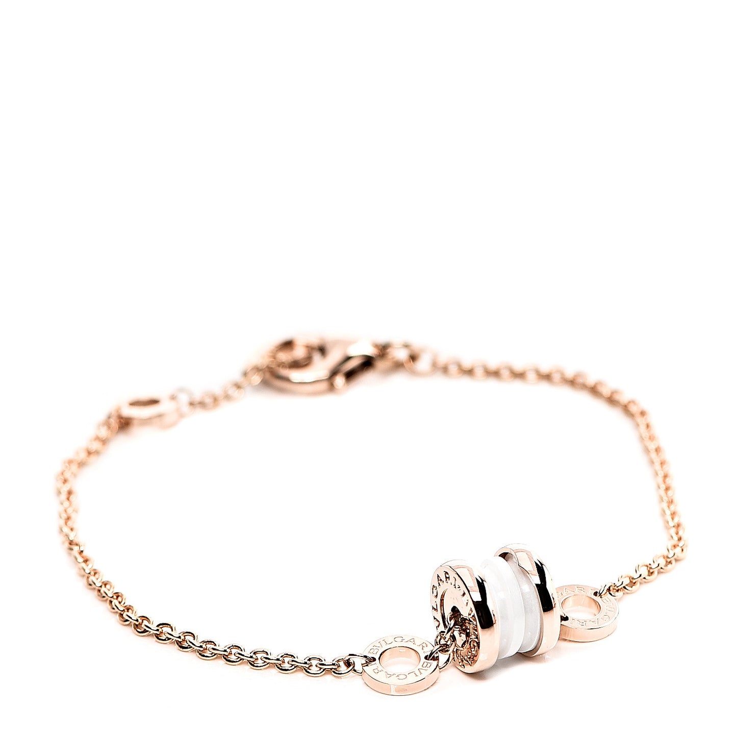18K Rose Gold White Ceramic B.Zero1 Bracelet
