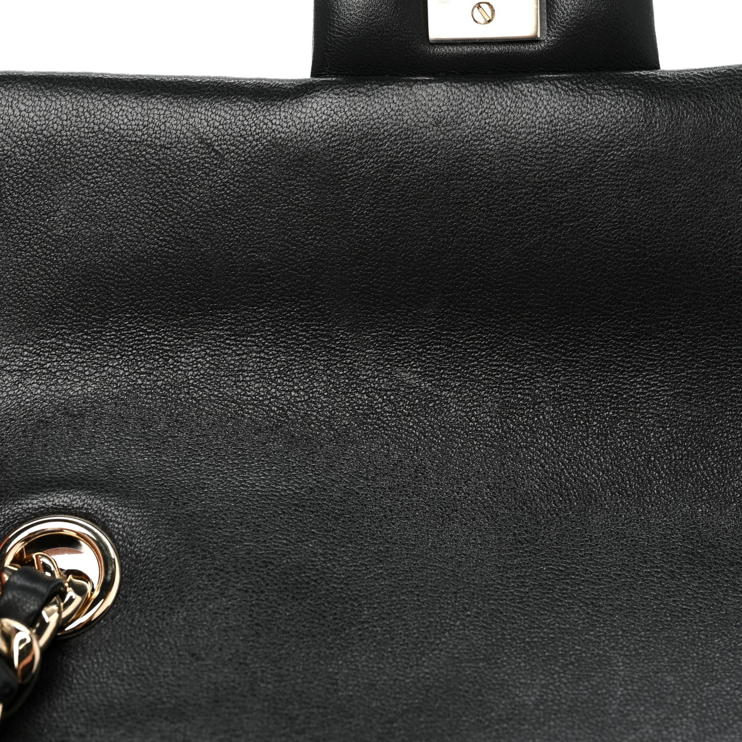 Lambskin Quilted Mini Coco Charms Rectangular Flap Black