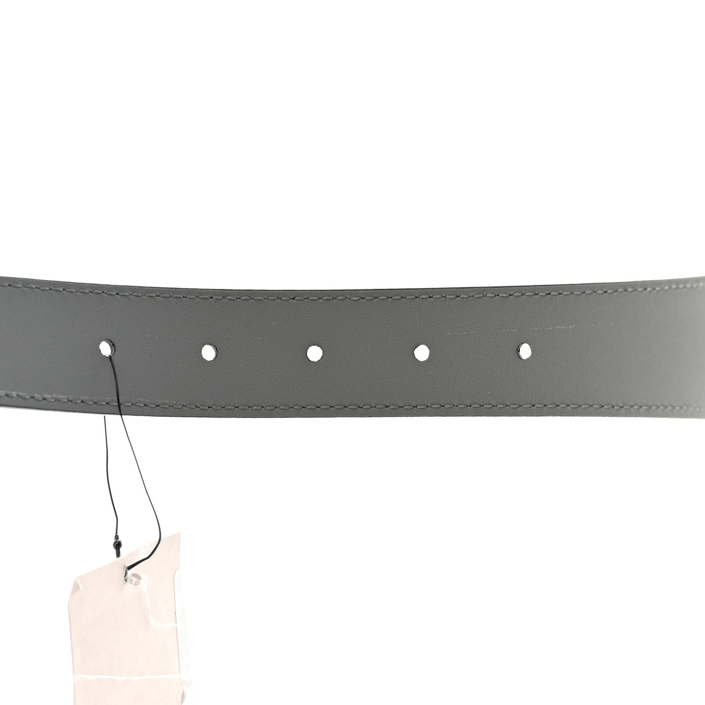Azalea Calfskin Enamel Monochrome Double G 30mm Belt 85 34 Deep Grey