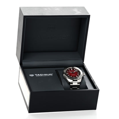 Tag Heuer Stainless Steel 40mm Aquaracer Professional 200 Solargraph Automatic Watch Red WBP2114 5 of 5