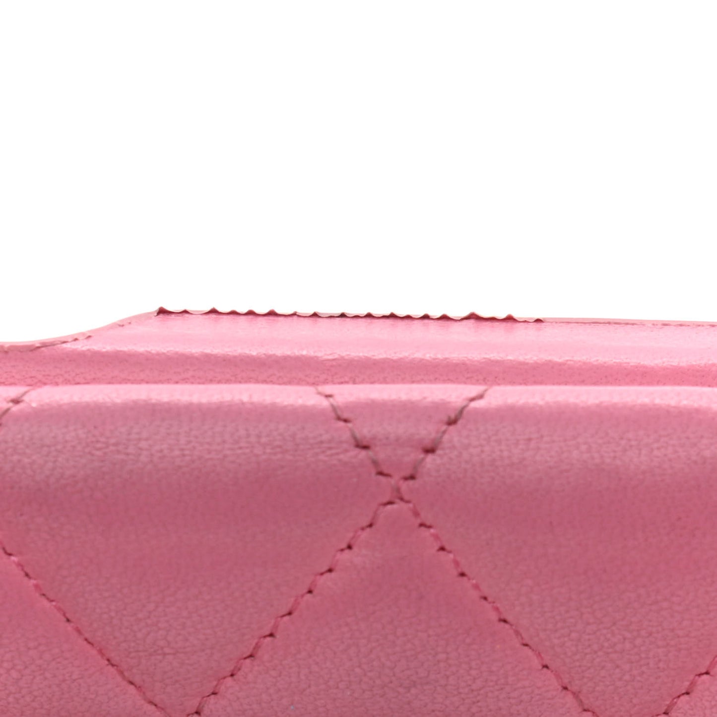 Lambskin Quilted Pearl Crush iPhone XII Pro Holder With Chain Pink