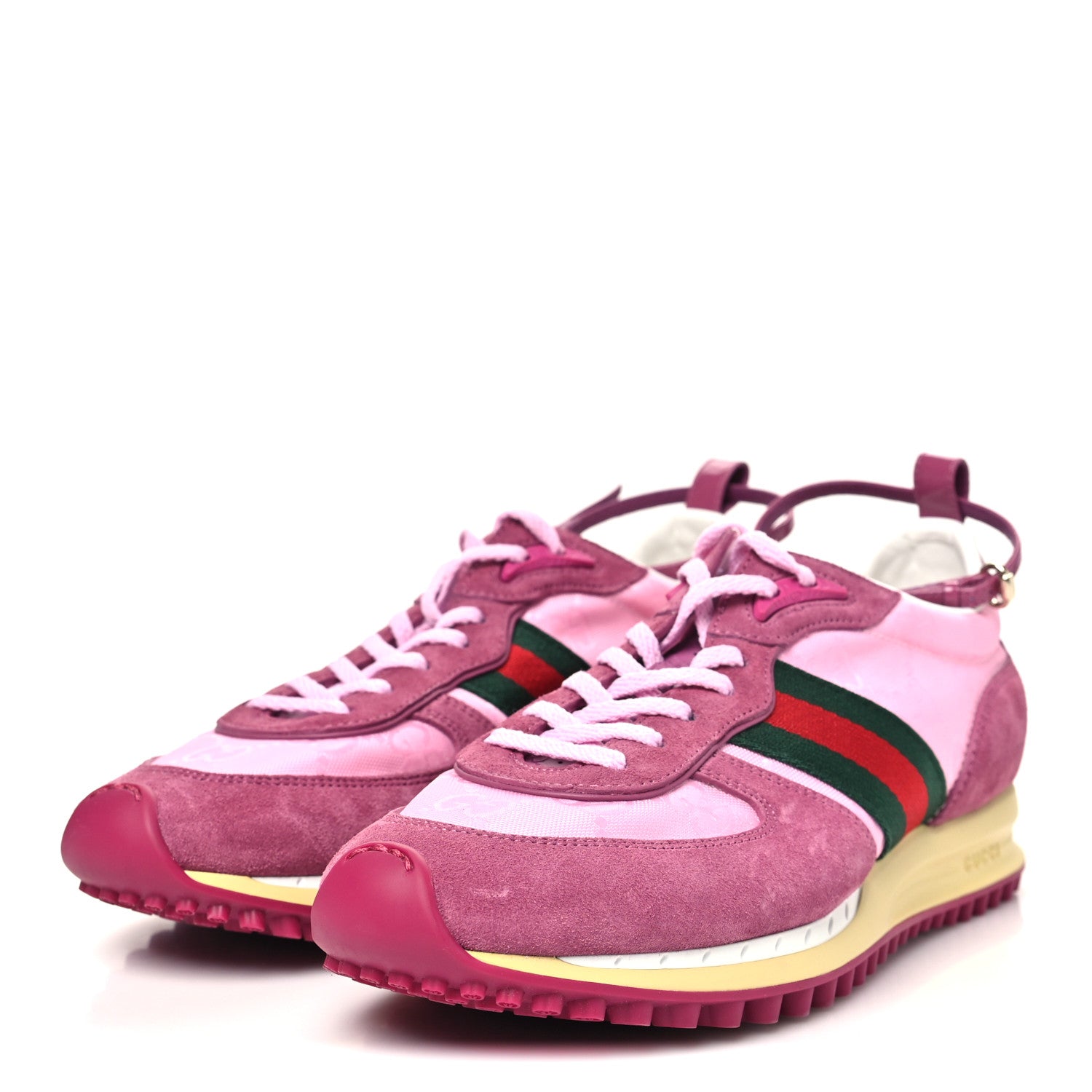 Gucci GG Suede Monogram Web Re-Motion Sneakers 39 Dark Pink 4 of 7