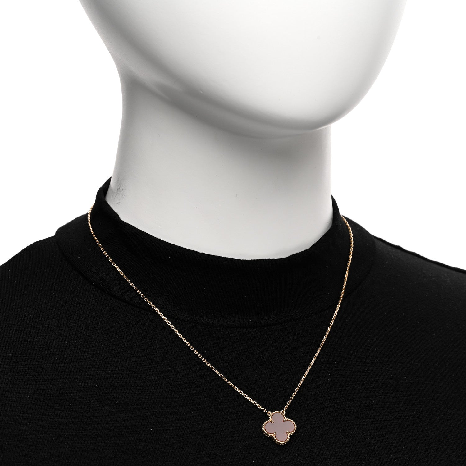 Van Cleef & Arpels VAN CLEEF & ARPELS 18K Yellow Gold Carnelian Vintage Alhambra Pendant Necklace 2 of 6