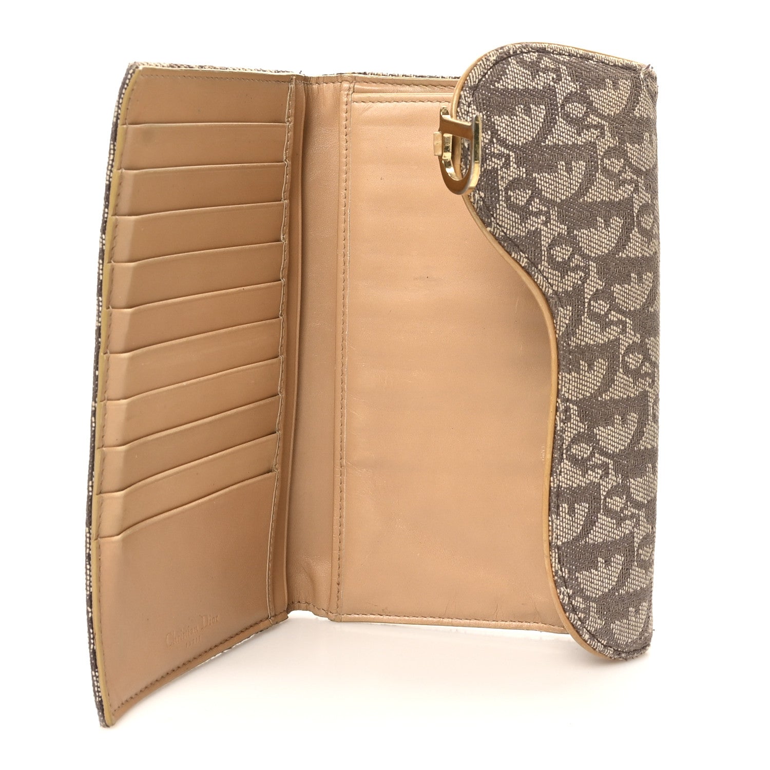 Christian Dior Monogram Saddle Wallet Beige 5 of 8