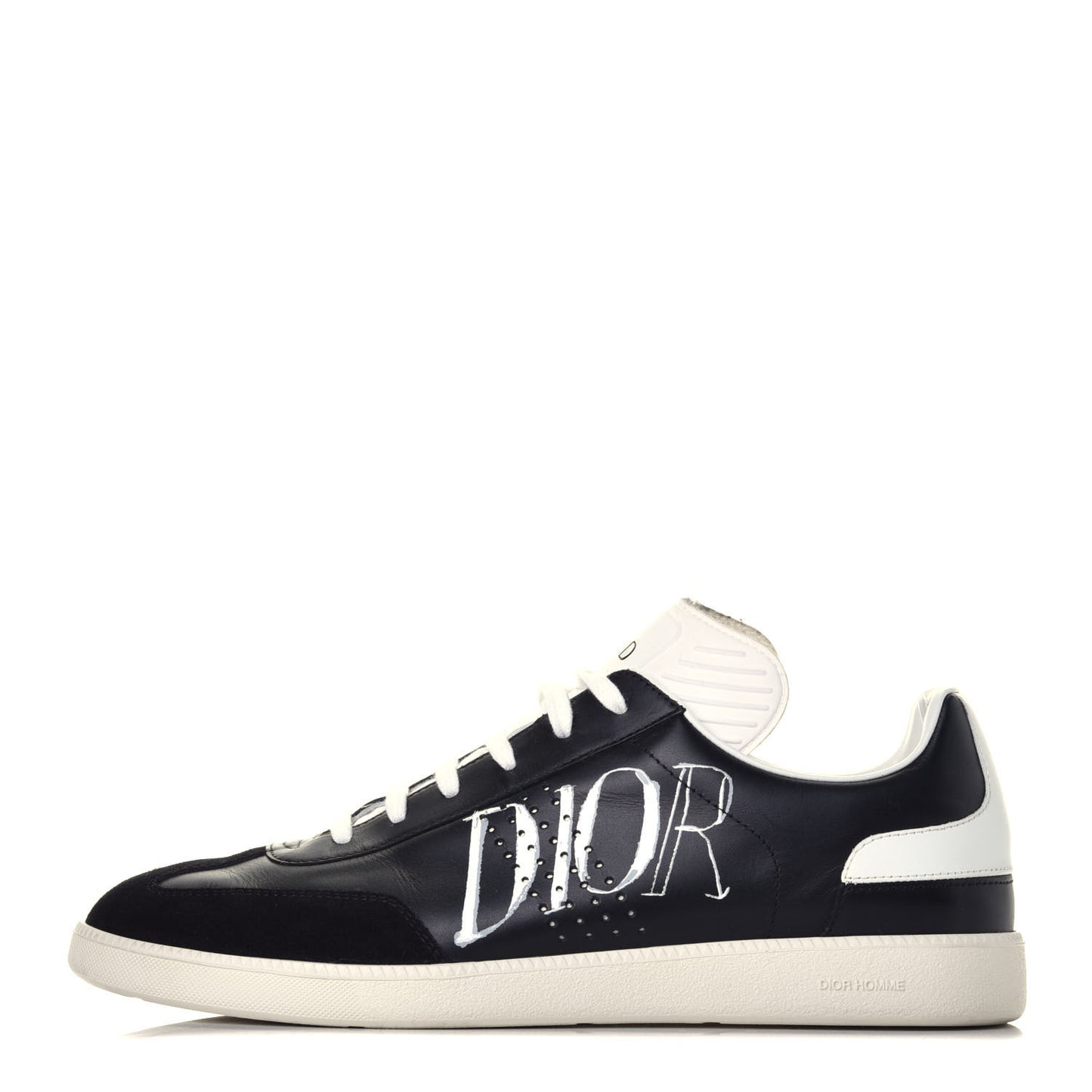 Homme Smooth Calfskin Suede Logo BO1 Sneakers 43 Black