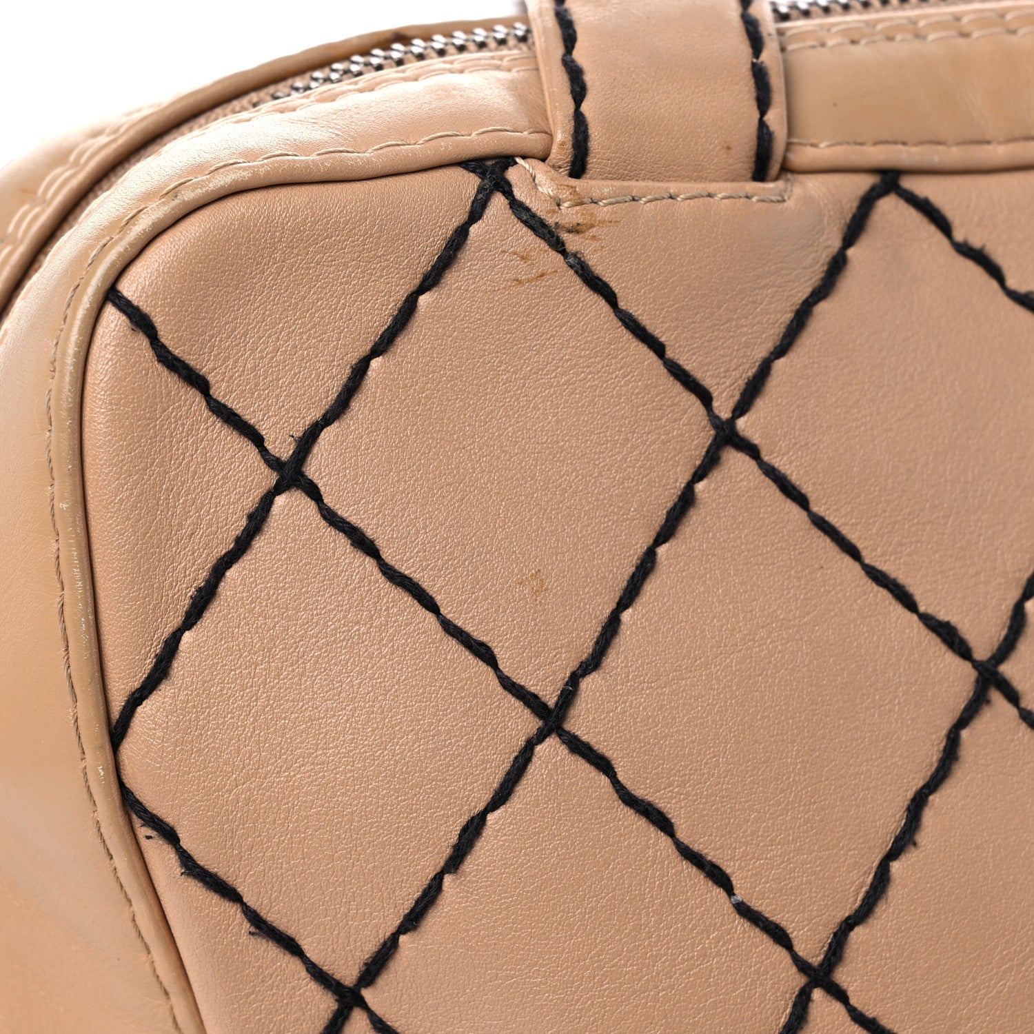 Chanel Calfskin Wild Stitch Vertical Top Handle Bag Beige 29 of 36