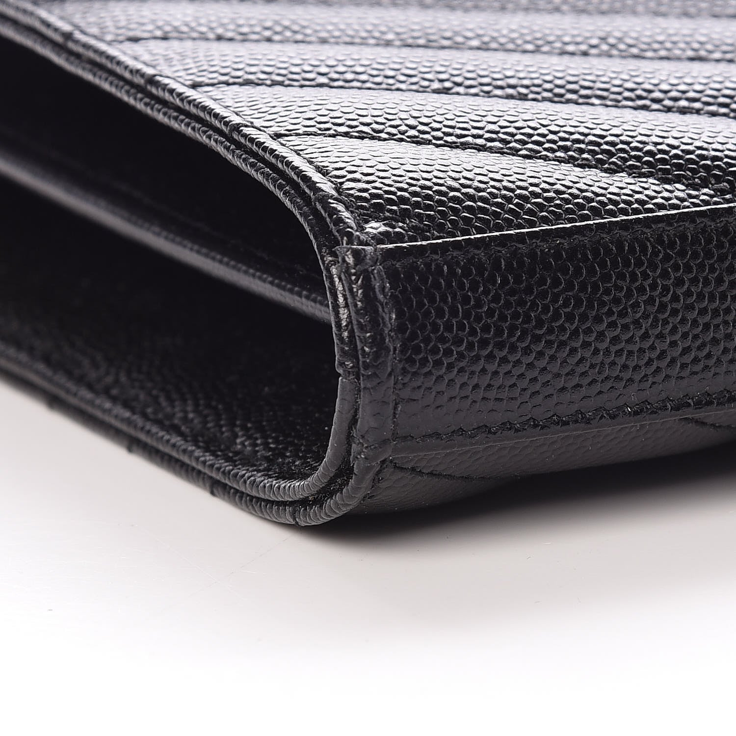 Saint Laurent Grain De Poudre Matelasse Chevron Monogram Chain Wallet Black 8 of 10