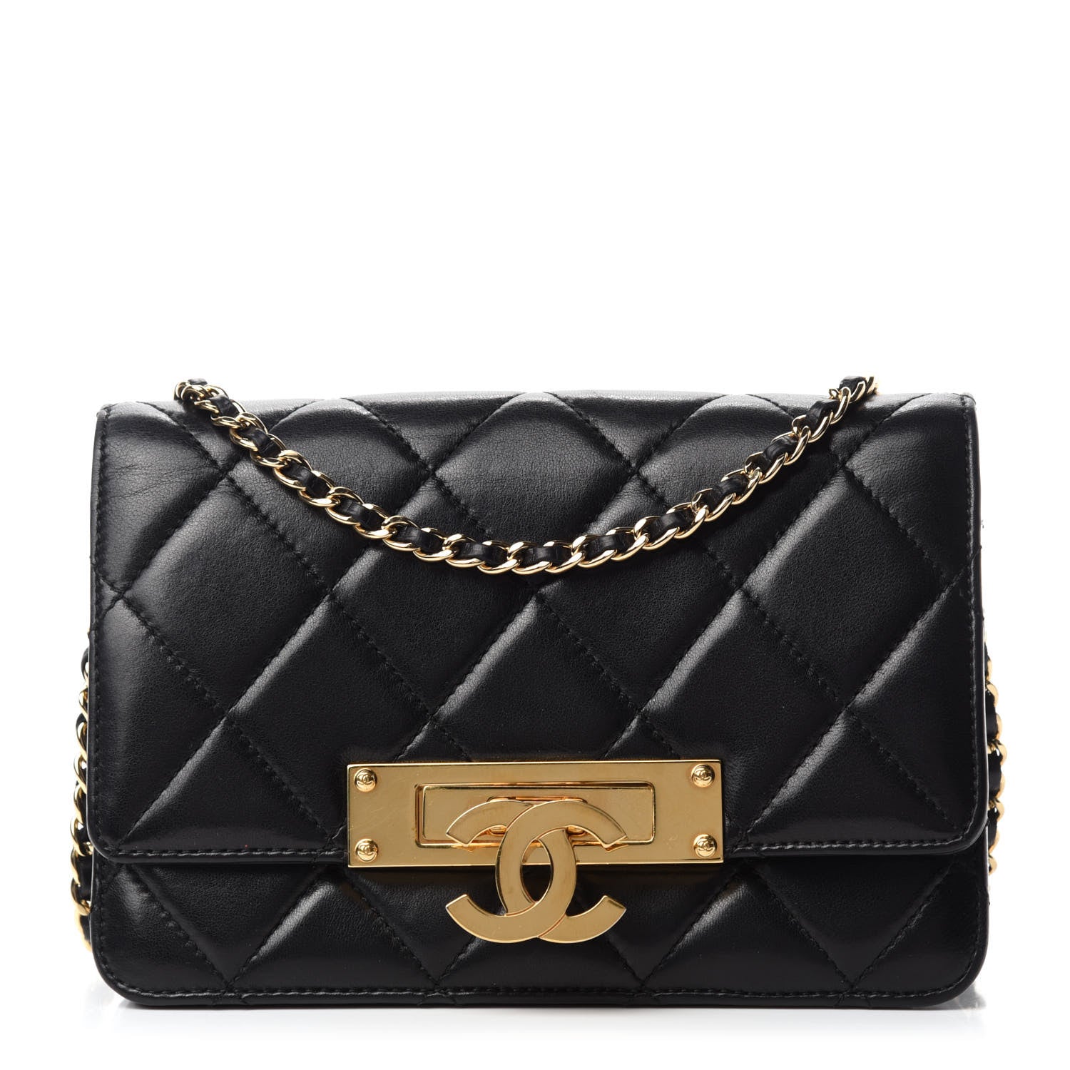 Chanel Lambskin Quilted Golden Class Wallet on Chain WOC Black 1 of 11