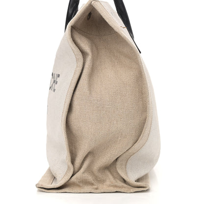 Saint Laurent Linen Calfskin Rive Gauche Tote Optic White 11 of 12