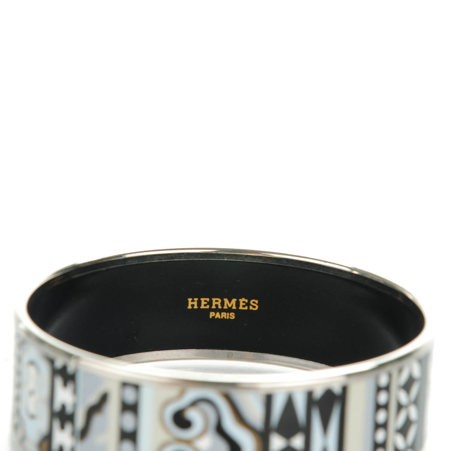 Hermes Enamel Printed Wide La Femme Aux Semelles de Vent Bracelet 65 3 of 5