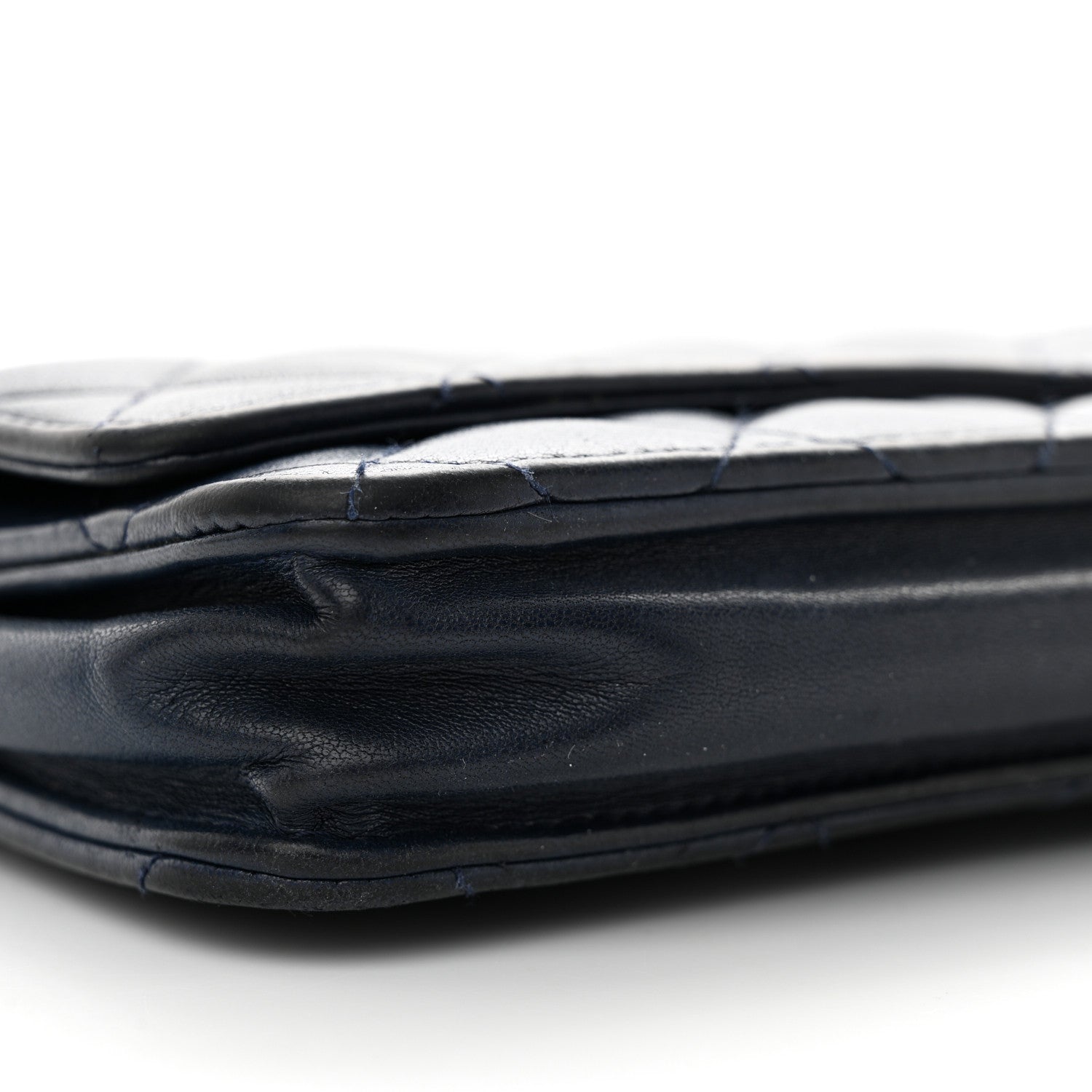 Chanel Lambskin Quilted Wallet On Chain WOC Navy Blue 10 of 15