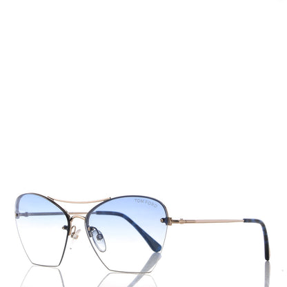 Tom Ford Annabel Aviator Sunglasses TF507 Rose Gold Blue 1 of 8