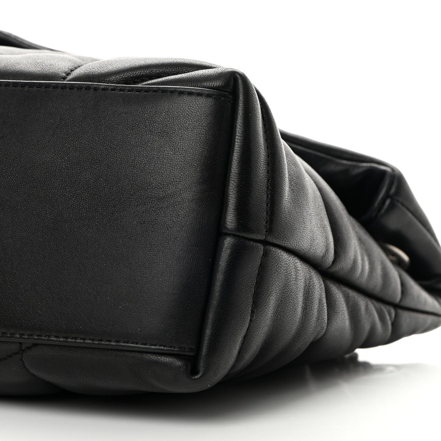 Saint Laurent Lambskin Quilted Small Loulou Puffer Monogram Chain Satchel Black 10 of 14