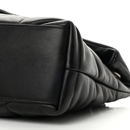 Saint Laurent Lambskin Quilted Small Loulou Puffer Monogram Chain Satchel Black 10 of 14