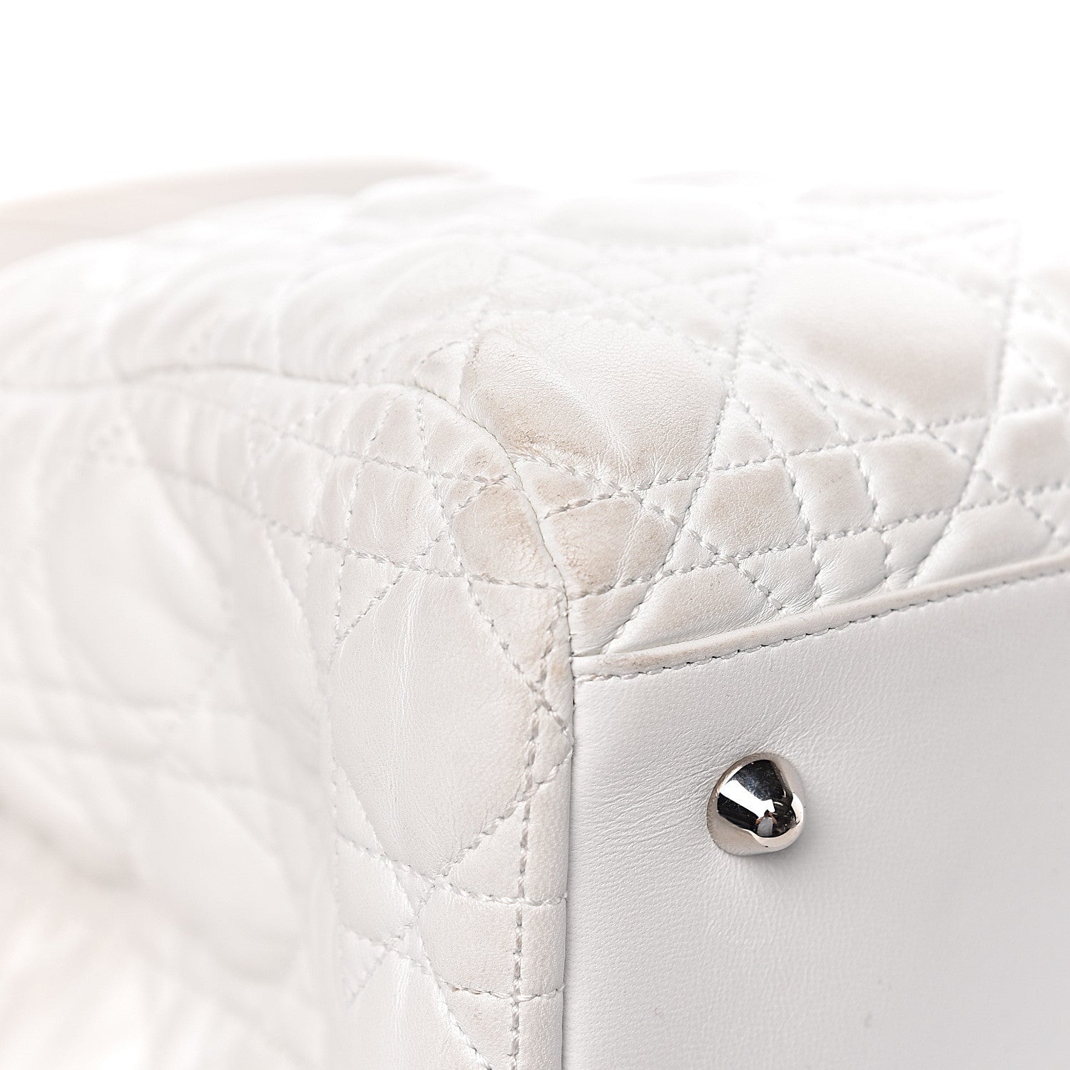 Christian Dior Lambskin Cannage Large Dior Soft Shopping Tote White 22 of 26